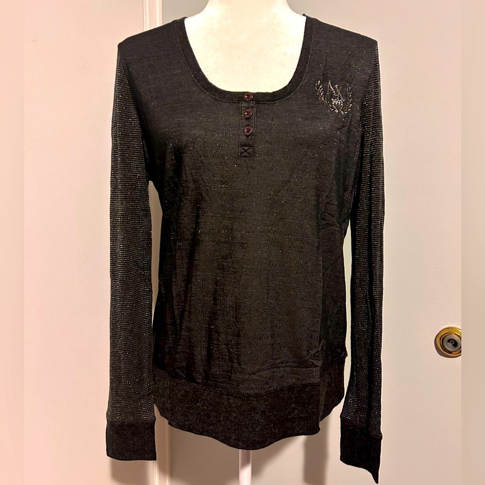 Armani Exchange Women’s Long Sleeve Top Grey Color, Size XL